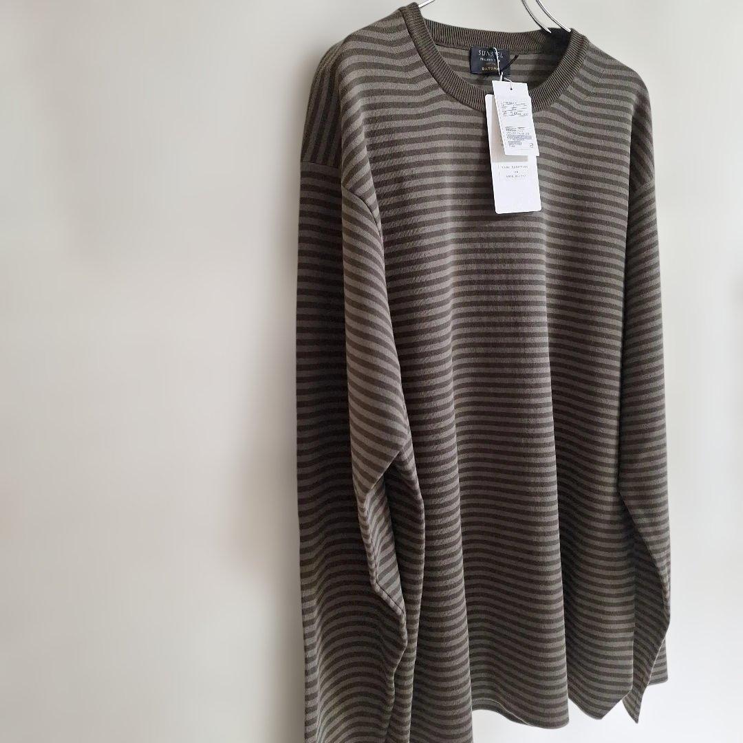 SUNSPEL BATONER トップス長袖　オリーブサイズ3(L)　ボーダー