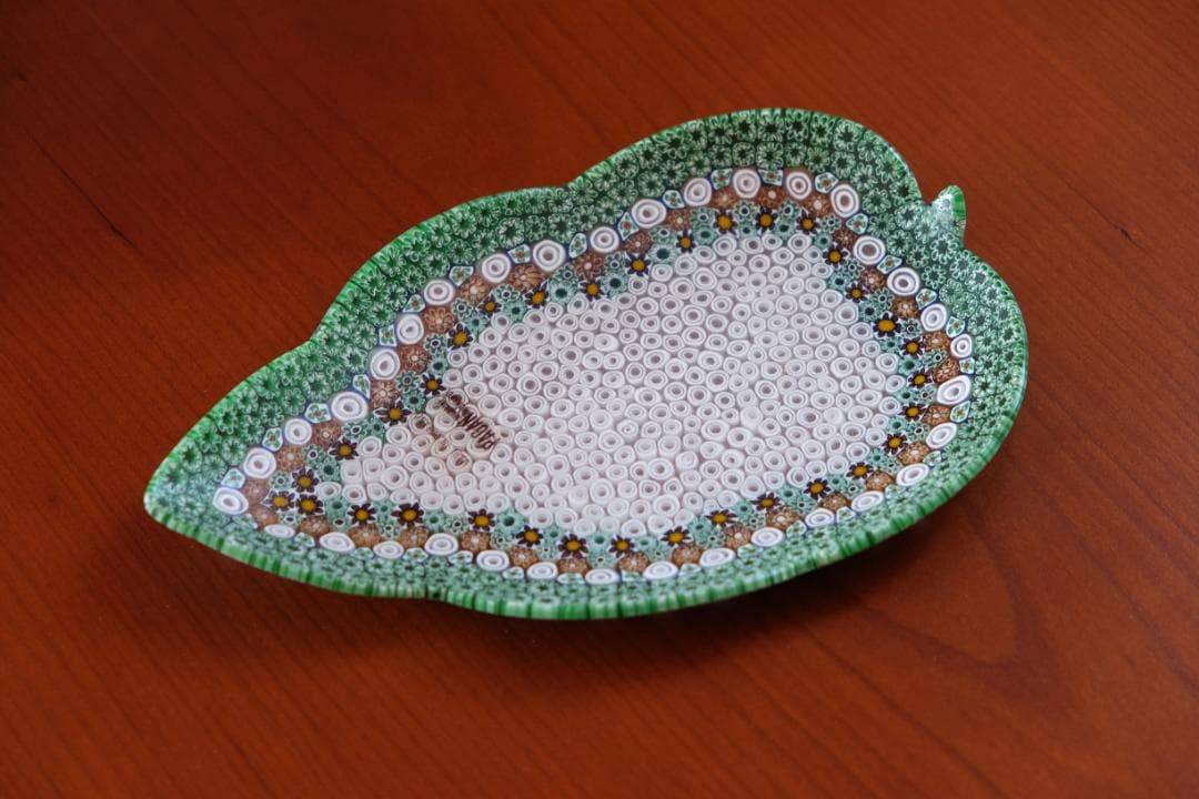 ベネチアングラス ミルフィオリ プレート モレッティ 時代物 飯塚亜裕子 ガラス