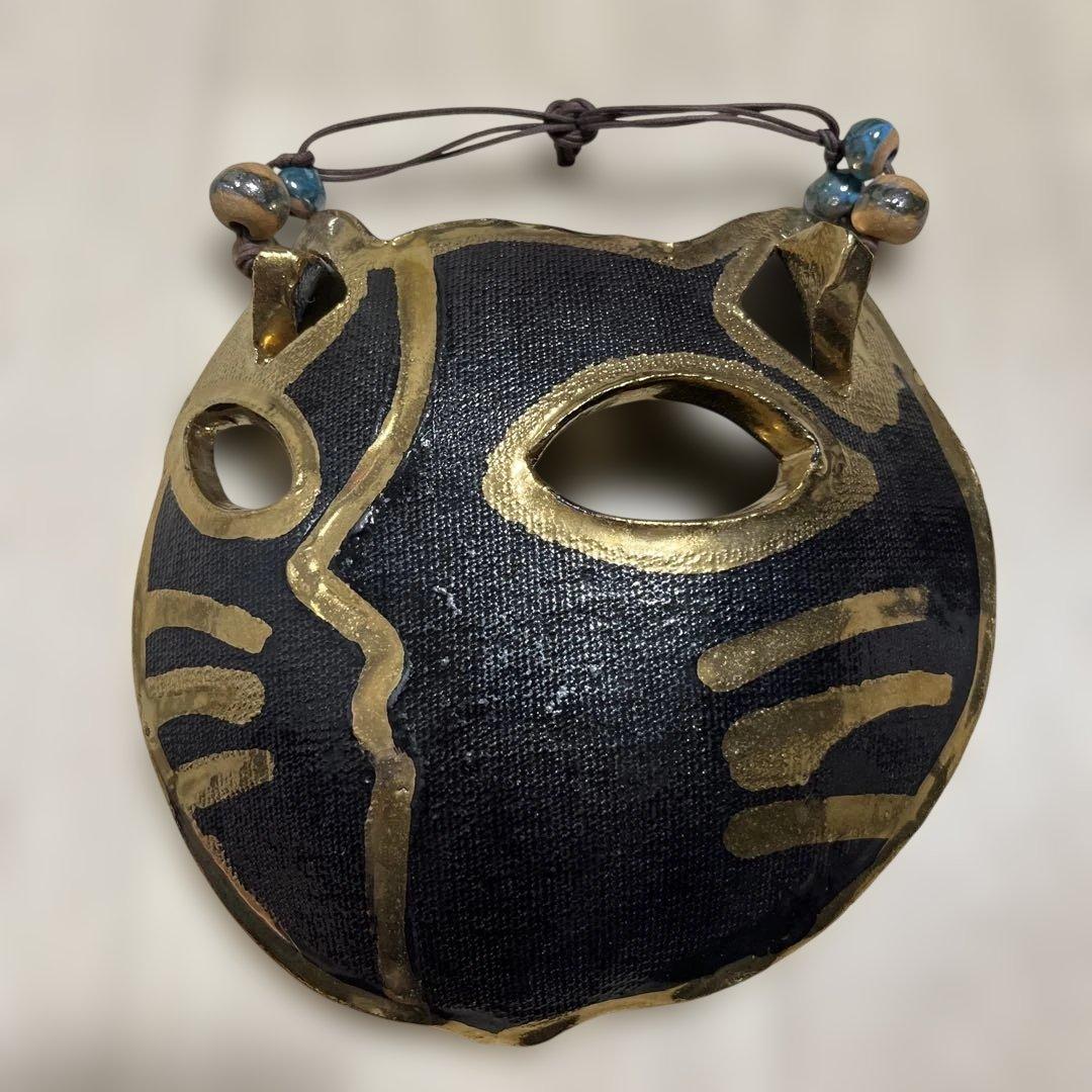 アンティーク　猫のお面