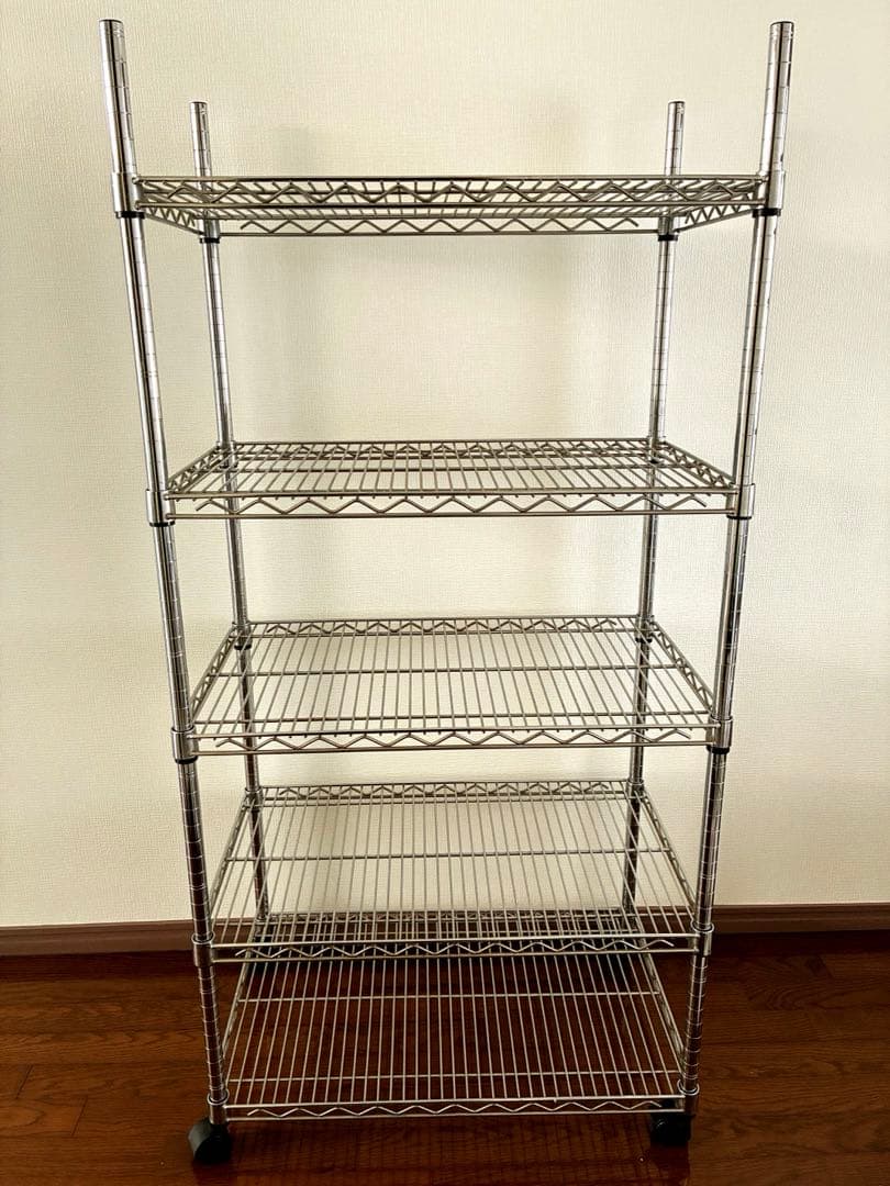 シルバーラック　スチールラック　メタルラック　5段　156×76×46