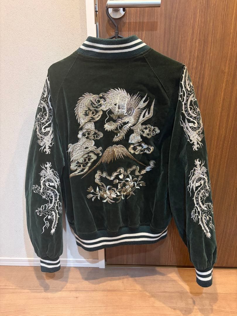 星姫　別珍　スカジャン　珍色　濃グリーン　BTS着用別カラー　ベロア