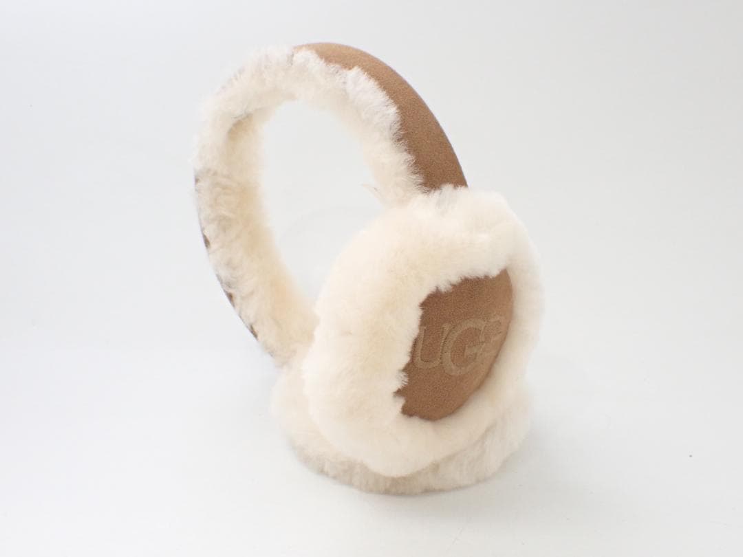 美品 UGG アグ イヤーマフ シープスキン チェスナット ブラウン
