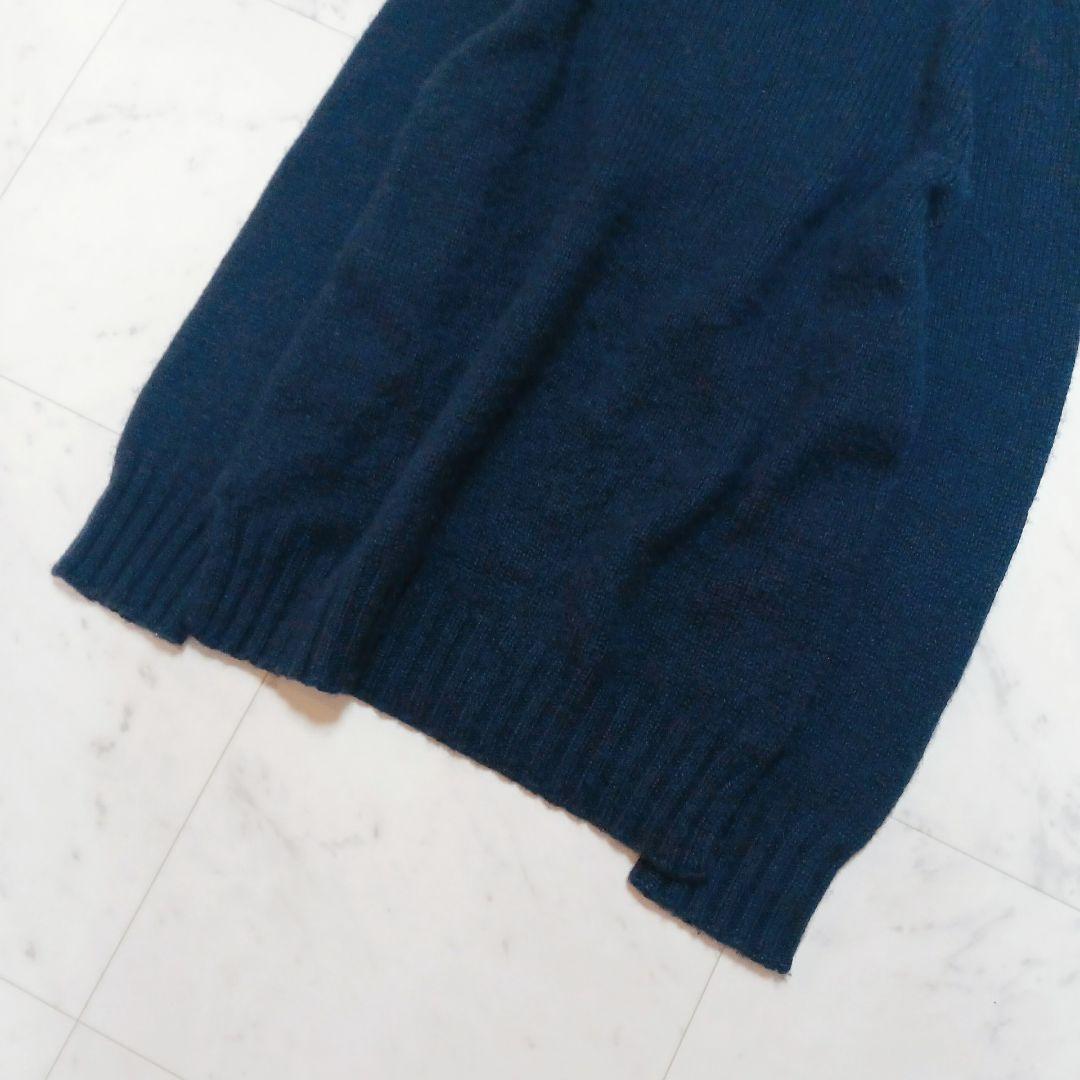 S Max Mara マックスマーラ　カシミヤ モヘア　タートルネック　M　紺