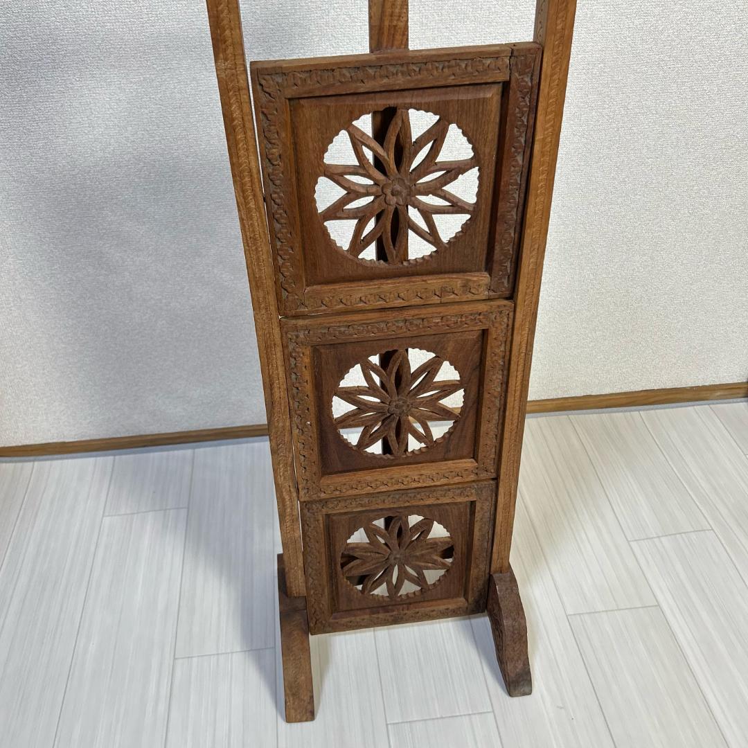 ケーキスタンド　木製　3段　アンティーク　昭和レトロ　サイドテーブル　飾り棚