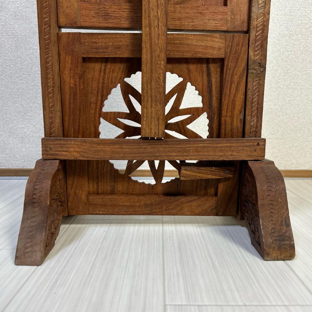 ケーキスタンド　木製　3段　アンティーク　昭和レトロ　サイドテーブル　飾り棚