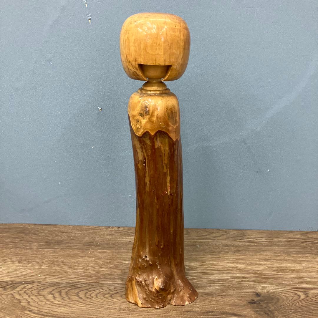 4F 昭和レトロ 希少 伝統工芸品 木彫りこけし 銘入り 三陸 2009年作