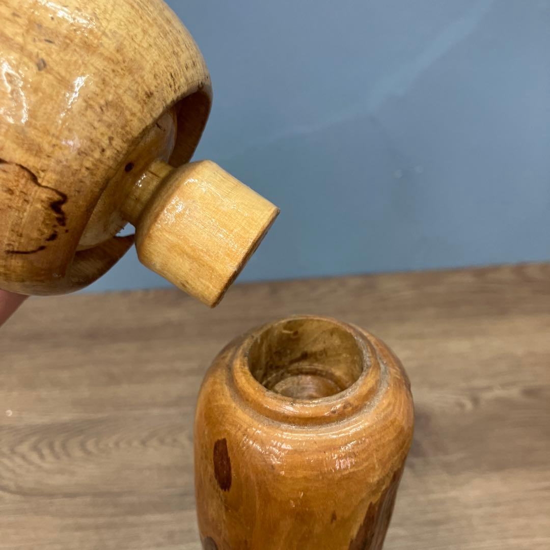 4F 昭和レトロ 希少 伝統工芸品 木彫りこけし 銘入り 三陸 2009年作