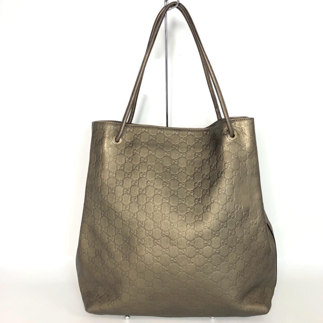 GUCCI グッチ グッチシマ レザー ブラウン トートバッグ レディース
