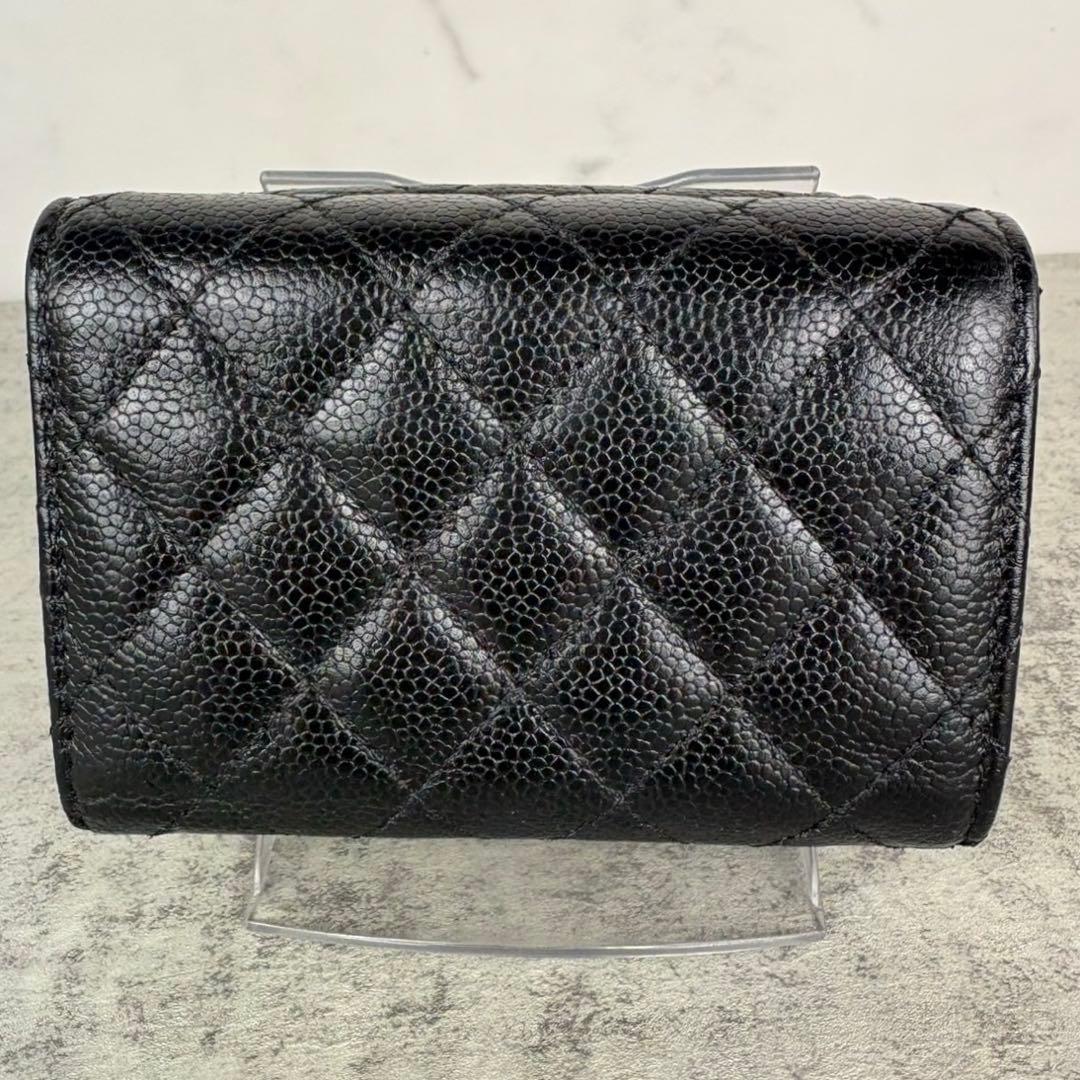 CHANEL ボーイシャネル　キャビアスキン　三つ折り　財布　ケース