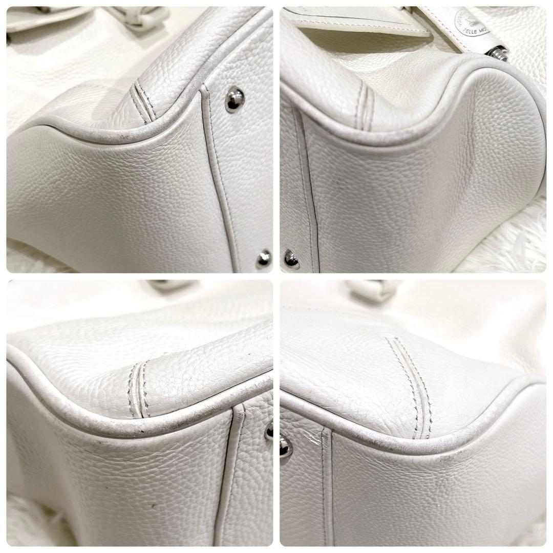 PELLE MORBIDAペッレモルビダ レザートートバッグホワイト A4収納可