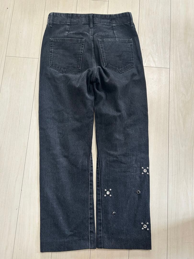 TANAKAビジューブラックストレートデニム