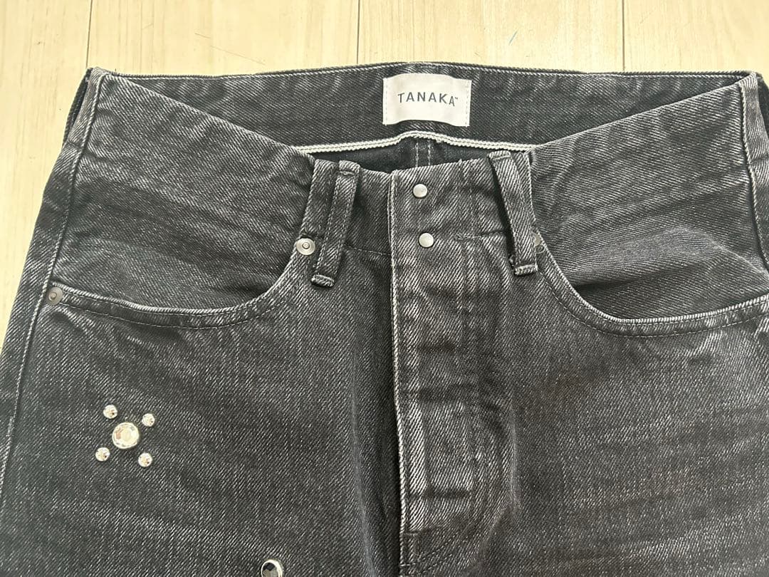 TANAKAビジューブラックストレートデニム