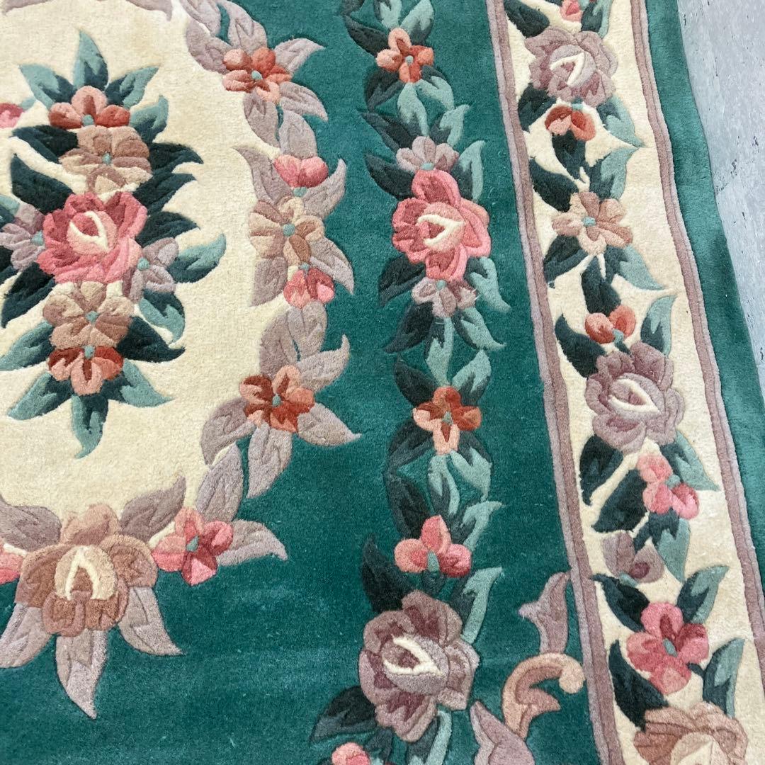 中国段通 花柄 カーペット織物 絨毯 じゅうたん ラグ マット 敷物 インテリア