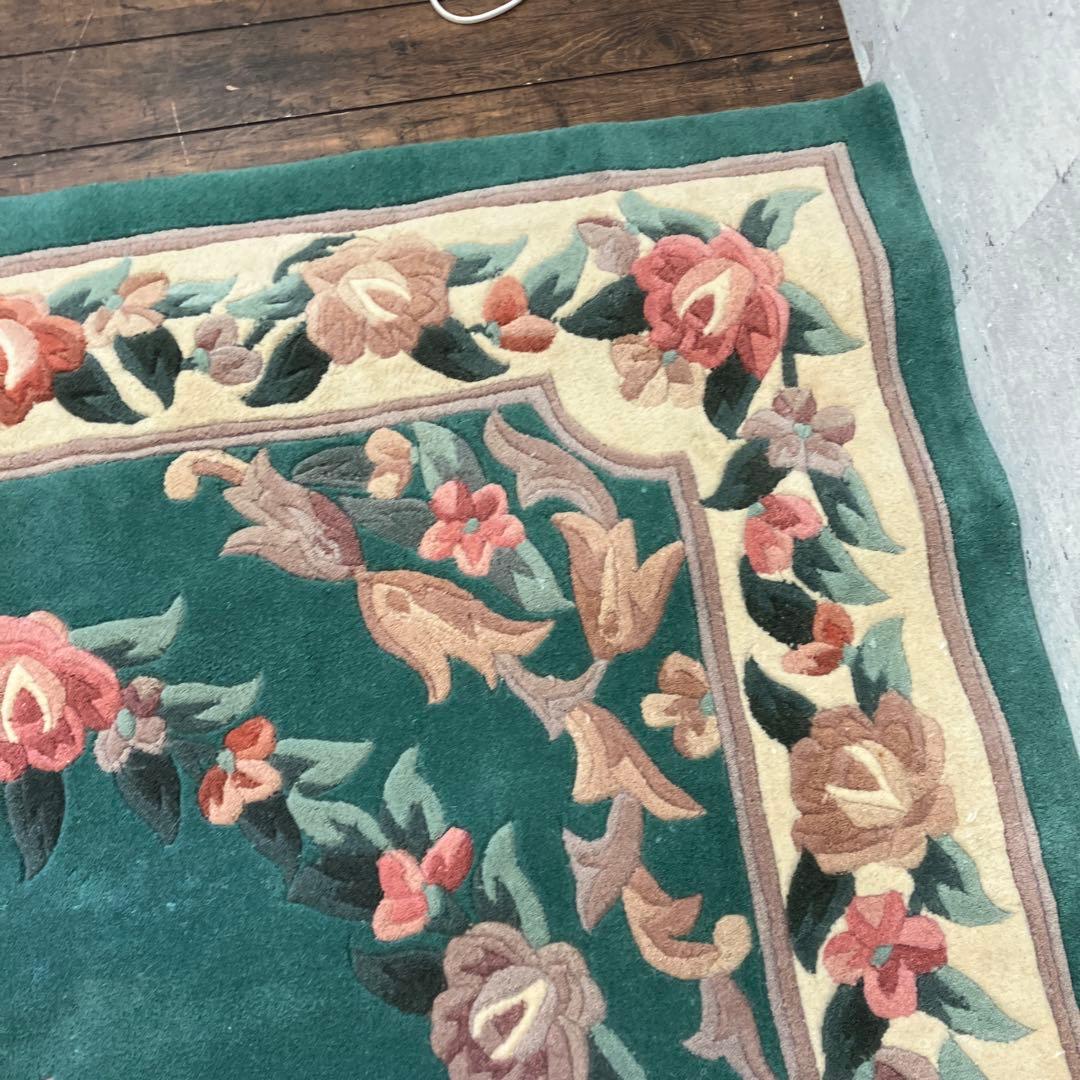 中国段通 花柄 カーペット織物 絨毯 じゅうたん ラグ マット 敷物 インテリア