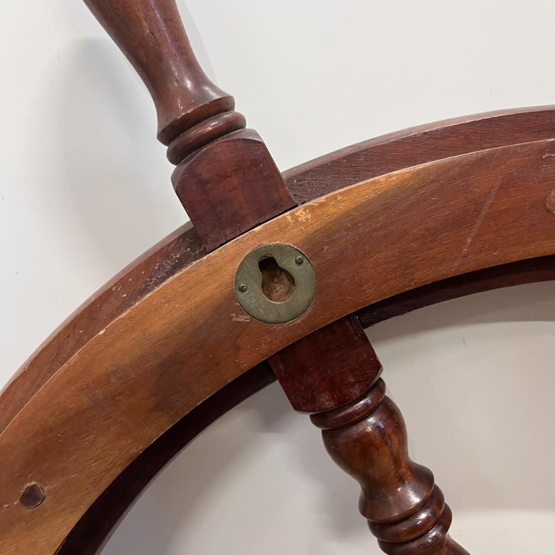 K◆木製 船舵 アンティーク 舵輪 ハンドル インテリア オブジェ