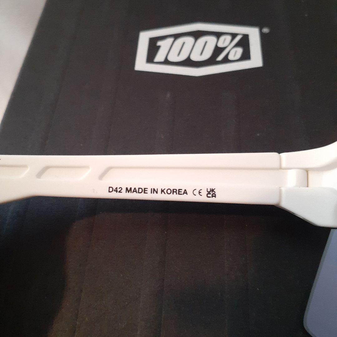 100% S3 ホワイト ブルー ワンハンドレッド サングラス