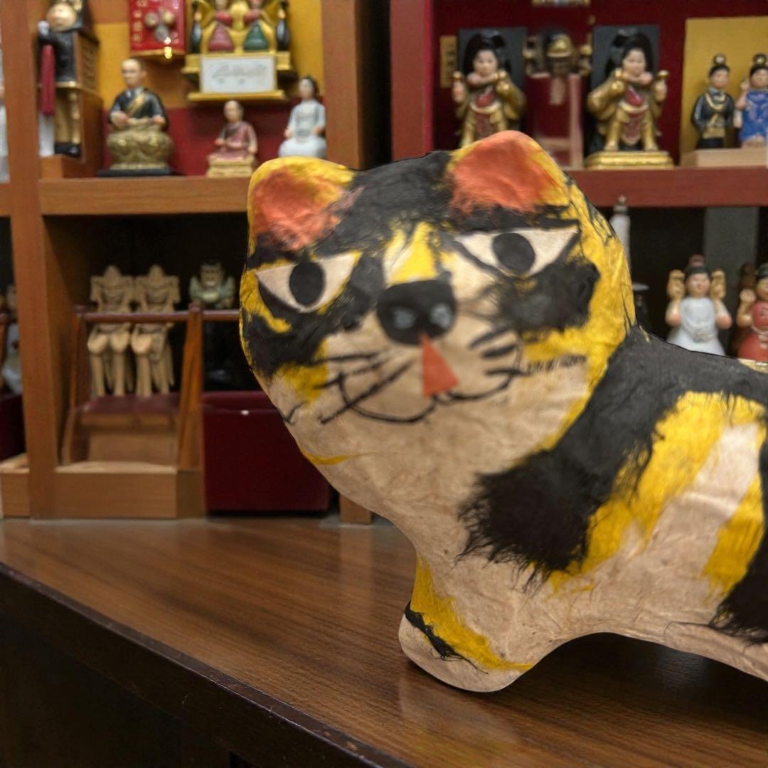 1972年栃木県廃絶郷土玩具 「やはた工房」五十嵐豊 の虎の張子（烏山和紙）民藝