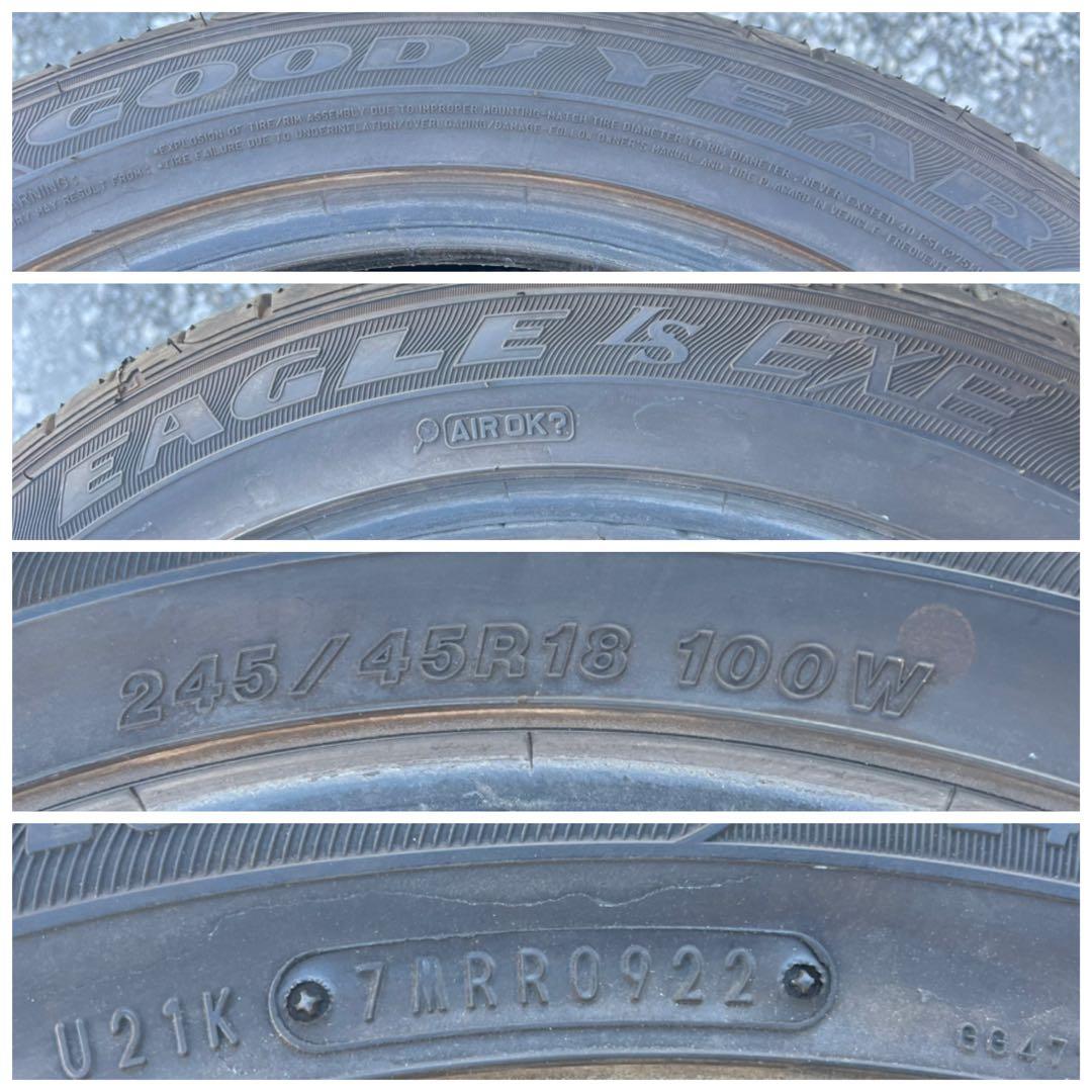グッドイヤー　イーグル　lsエグゼ　245/45r18 22年製　バリ山