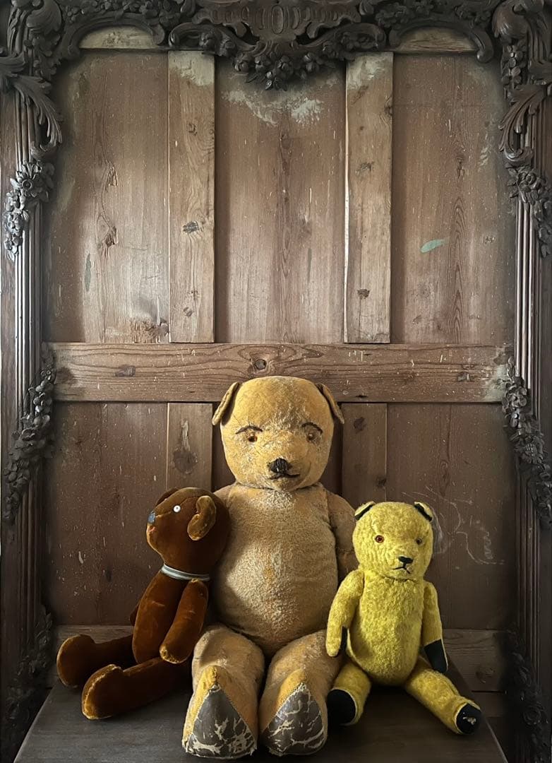 アンティークヴィンテージ英国製テディベア ぬいぐるみセットくまベアドール