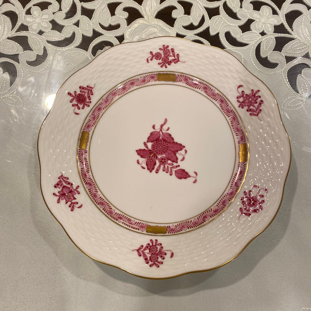 ヘレンド　アポニーピンクケーキ皿　19cm