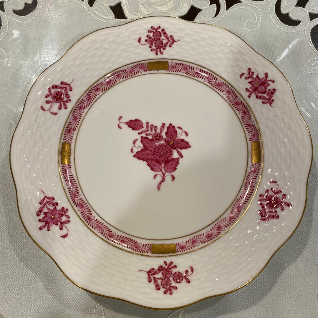 ヘレンド　アポニーピンクケーキ皿　19cm