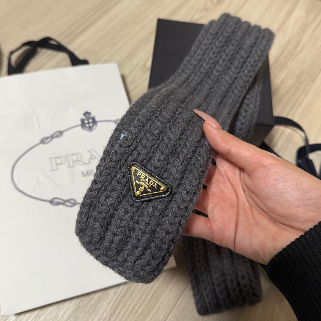 PRADA ウール スカーフ マフラー グレー