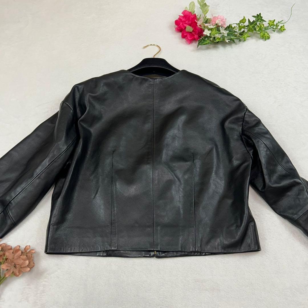 K99 美品 M エポカ ゴールド金具 レザージャケット ブラック レディース