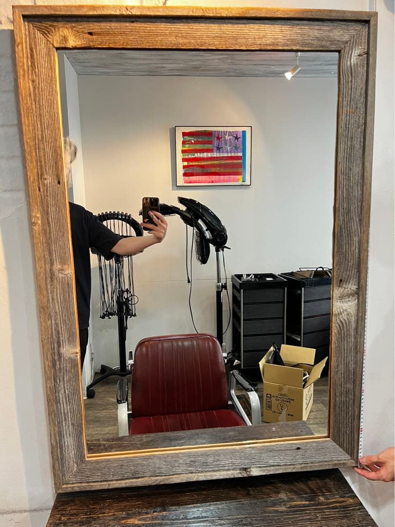 GALLUP 木製ミラー　アンティーク ギャラップ