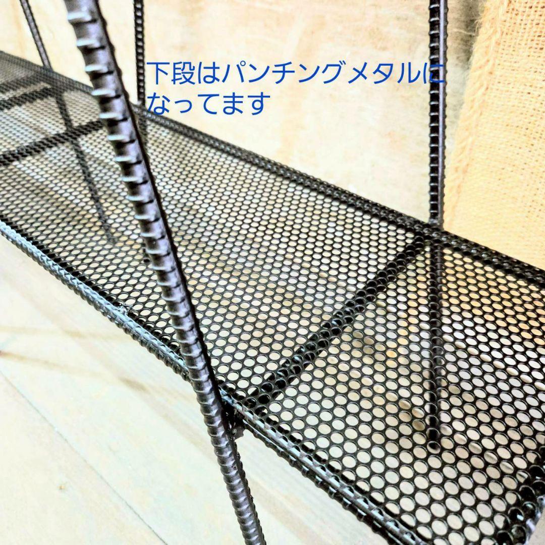 アイアンラック　ダブルラック　折り畳み式　ラダーシェルフ　フラワースタンド