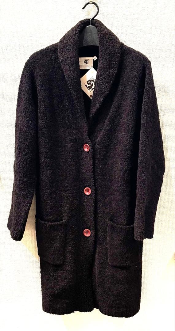 新品タグ付き　カシウエア ロングカーディガン 茶　ダークブラウン　 表記S/M