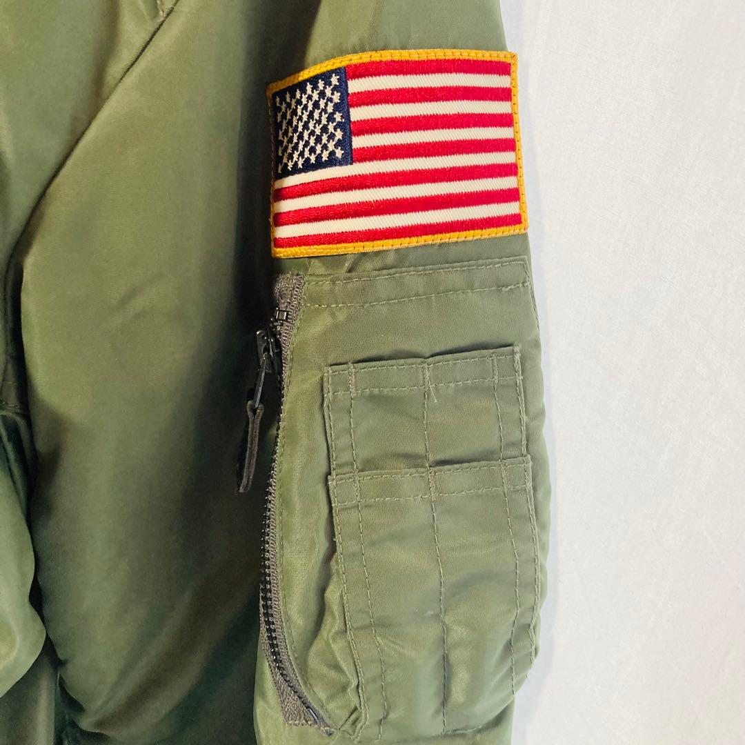 AVIREX MA-1 3L スカジャン ミリタリー 刺繍 ワッペン カーキ