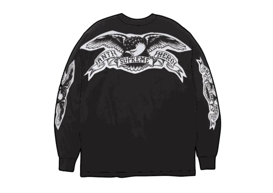 トップス Supreme x ANTIHERO Eagle L/S Tee \"Black\"