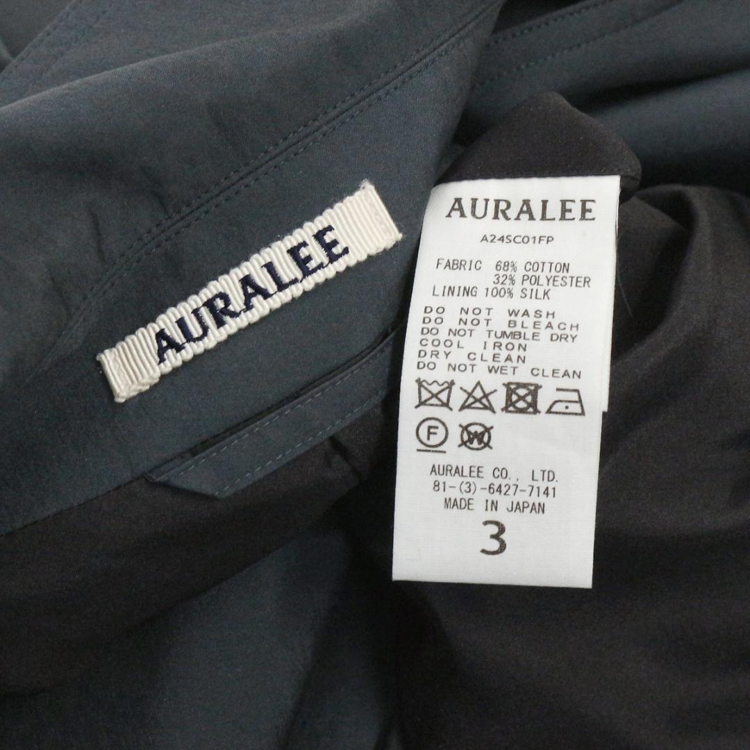 オーラリー 24SS ポリエステルウェザーシャンブレーステンカラーコート