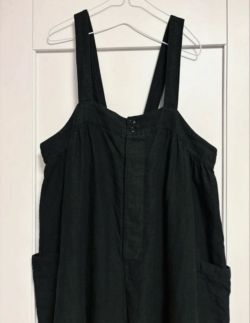 ⭐️完売色⭐️ nest Robe ネストローブ ブラックリネン ワイドサロペット