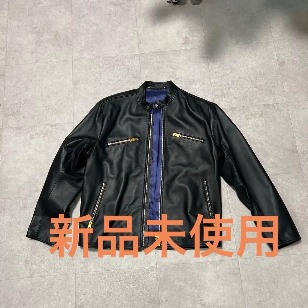 ポールスミス　シングルラムレザーライダースジャケット黒