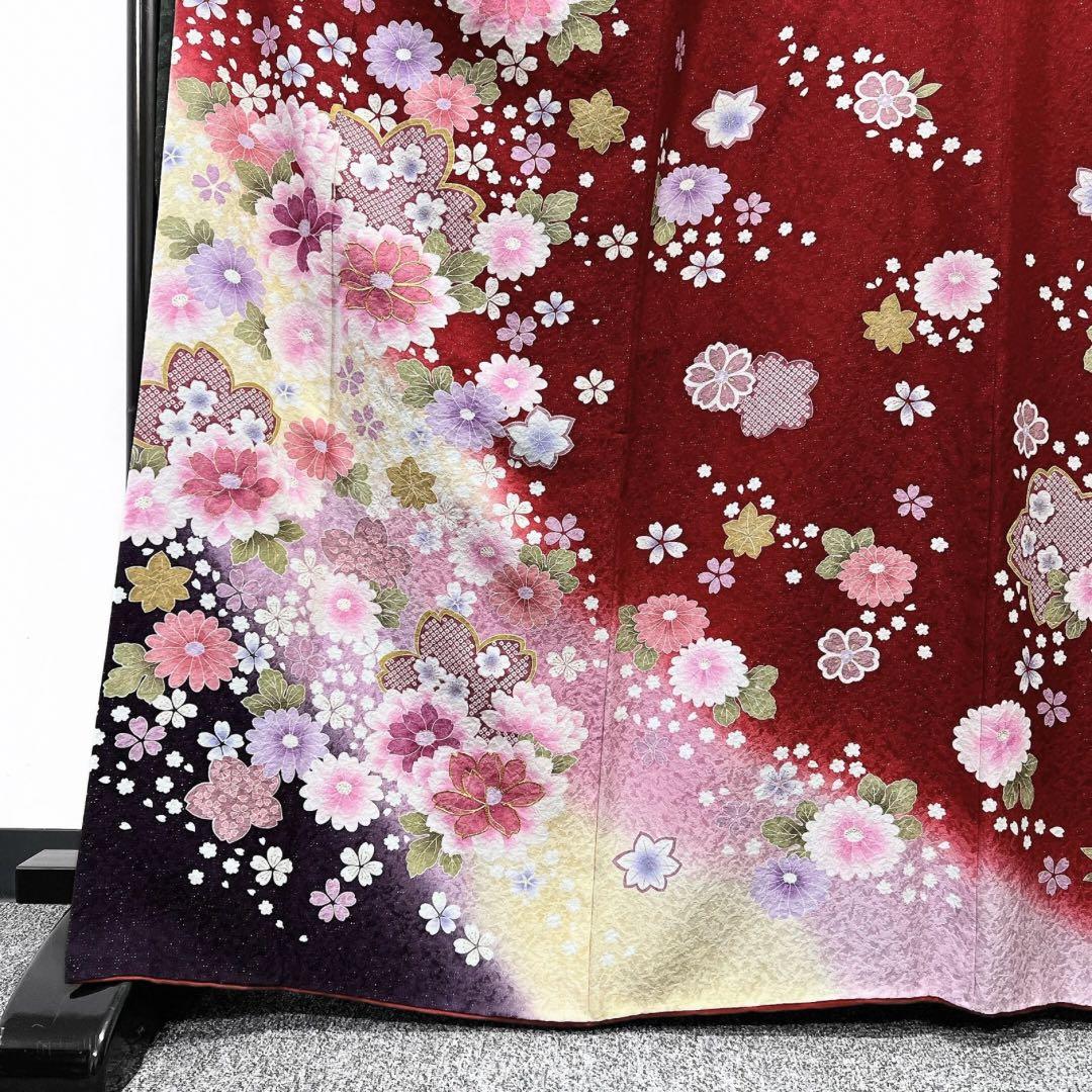 振袖６点セット　銀通し　金駒刺繍　金彩　晴れの日　成人式　着物　064w p