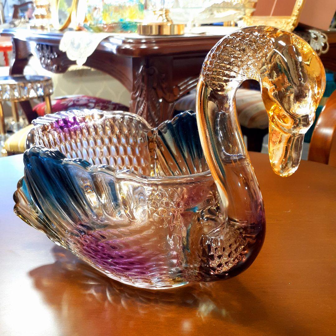 輸入雑貨　高級オーロラガラス　果物盛り合わせ皿　フルーツ野菜プレート　お菓子鉢