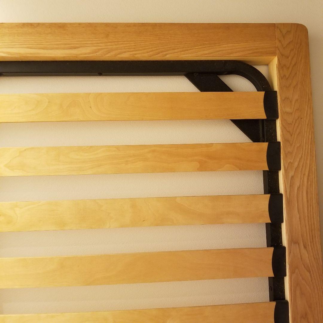 【貴重:廃盤】無印良品　ダブルベッドフレーム　タモ材　木製ベッド　すのこベッド