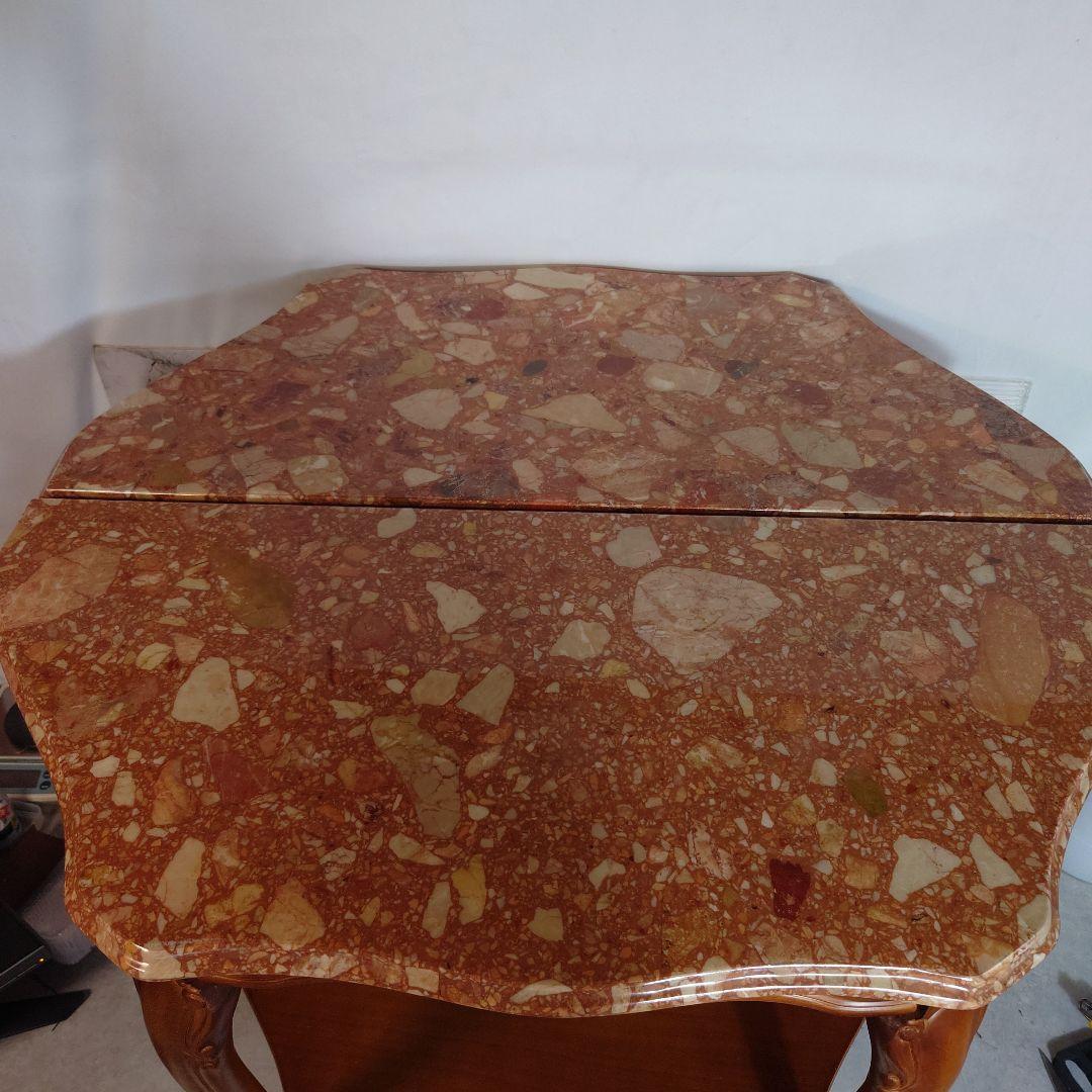 コンソール　アンティーク　大理石　インテリアデスク　花台　猫足