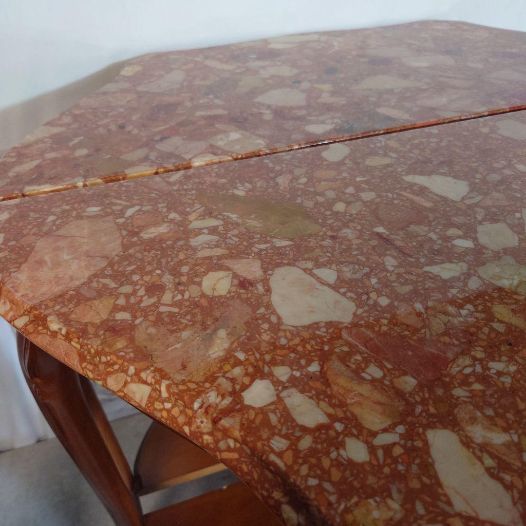 コンソール　アンティーク　大理石　インテリアデスク　花台　猫足