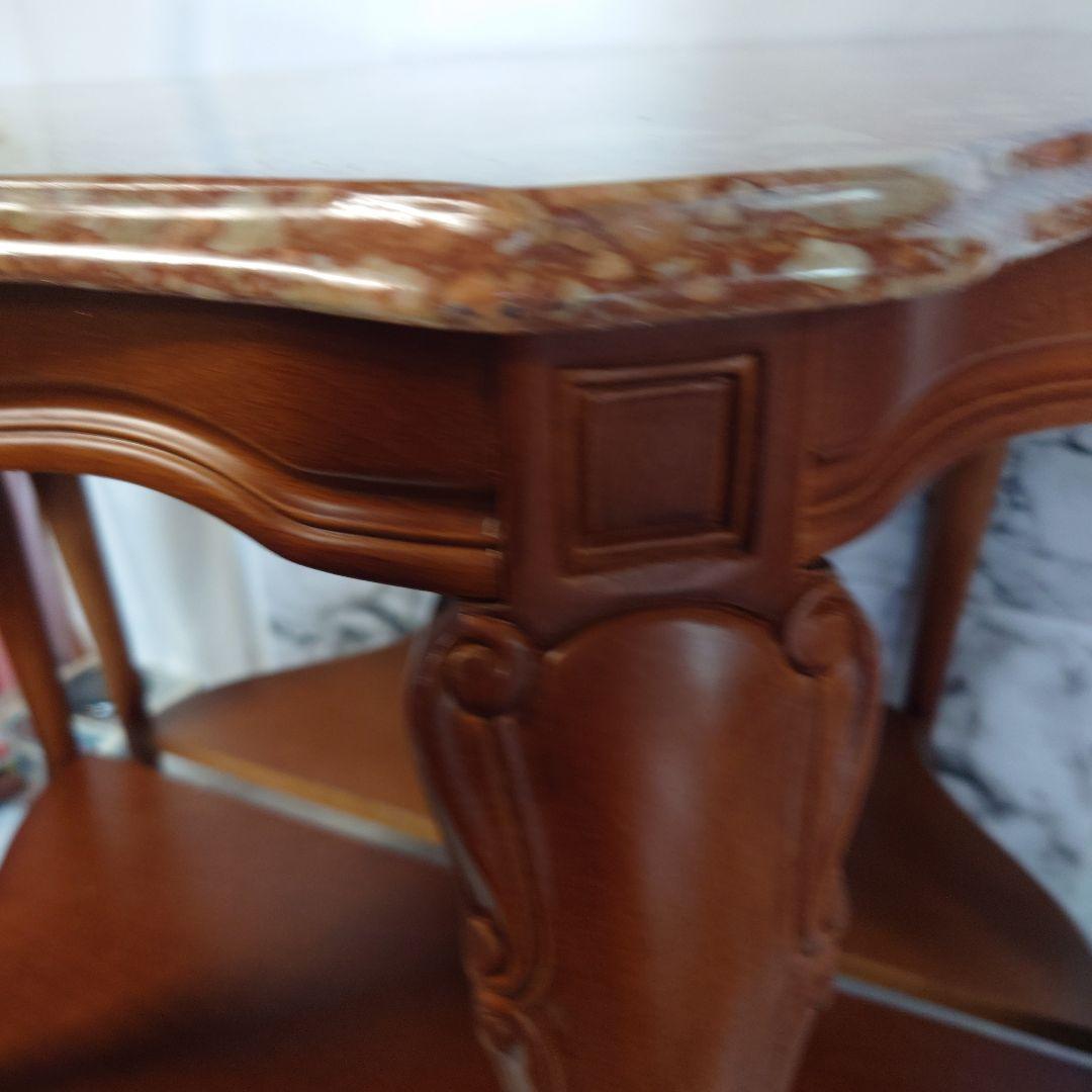 コンソール　アンティーク　大理石　インテリアデスク　花台　猫足