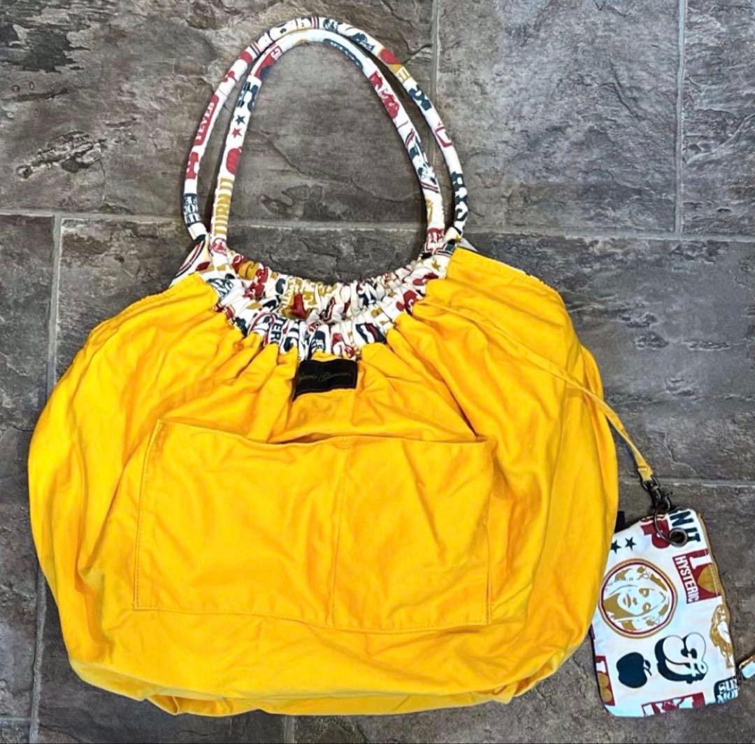 【極美品】HYSTERIC GLAMOUR ヒスガール ロゴ ポーチ付きバッグ大