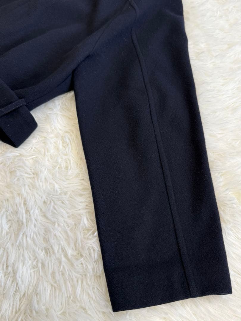 スティーブンアラン チェスターコート ウール ウエストベルト ネイビー M