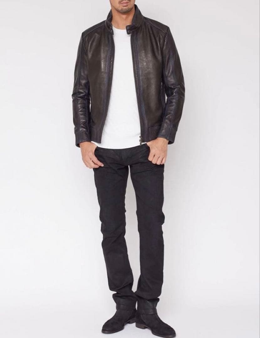 新品　C DIEM シープレザーグラデーションハリントンジャケット　ブルゾン　L