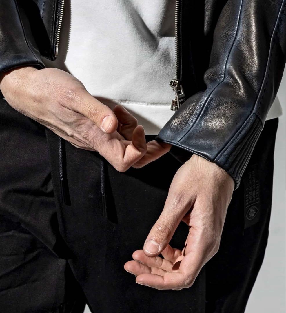 新品　C DIEM シープレザーグラデーションハリントンジャケット　ブルゾン　L