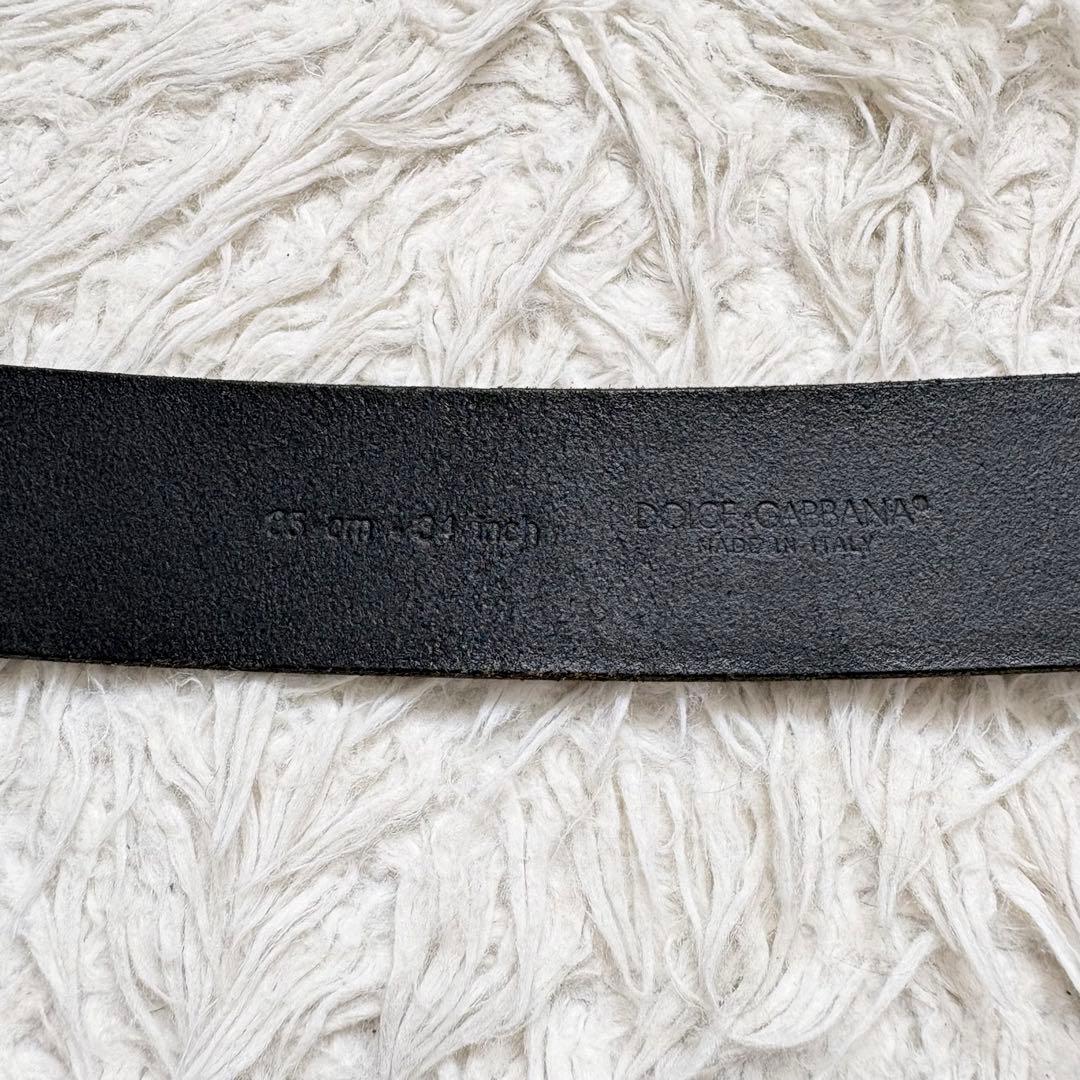 美品/DOLCE&GABBANA/DGデカロゴベルト/黒/メンズ／レザー
