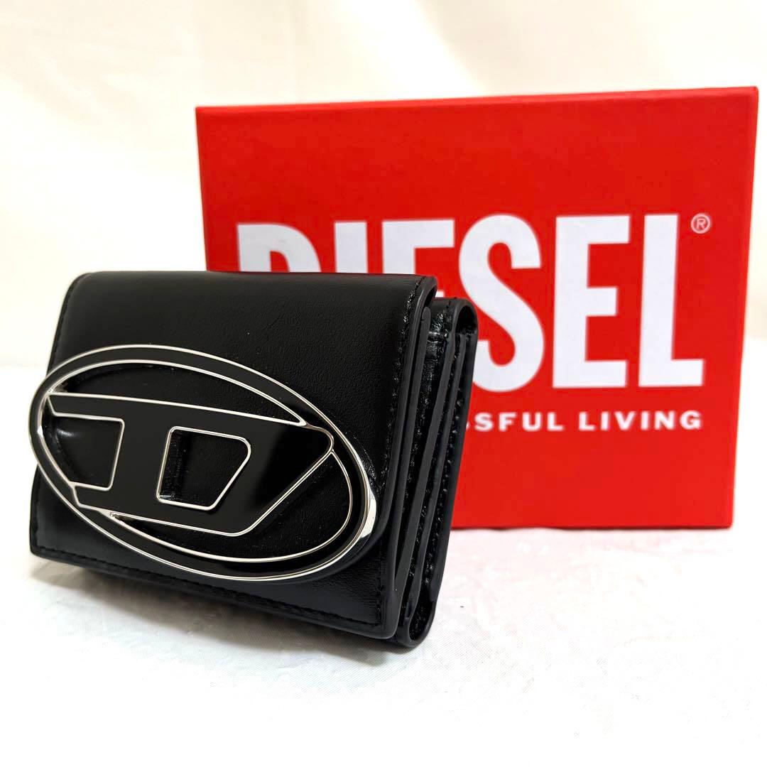 【未使用】DIESEL ディーゼル ブラック 三つ折り財布