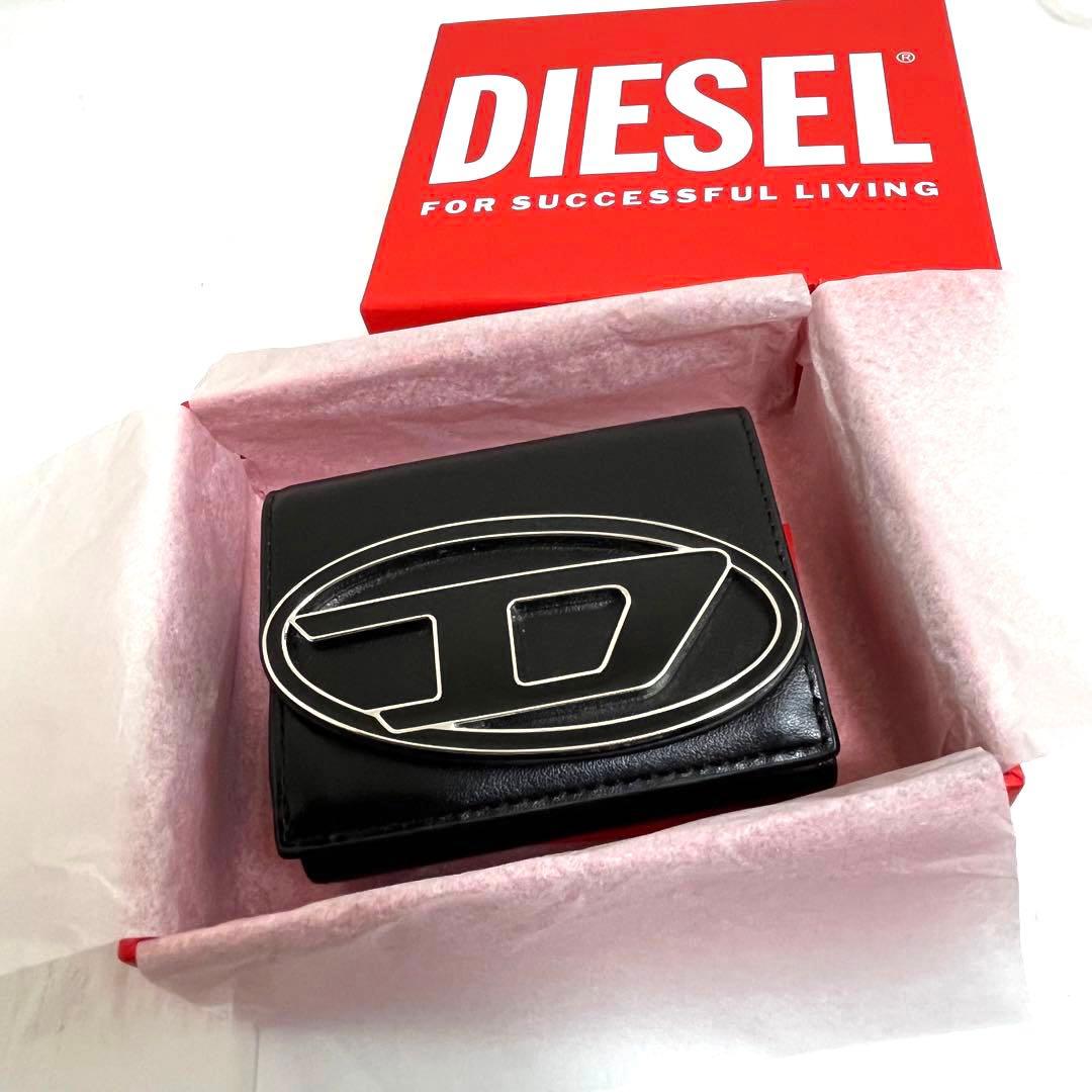 【未使用】DIESEL ディーゼル ブラック 三つ折り財布