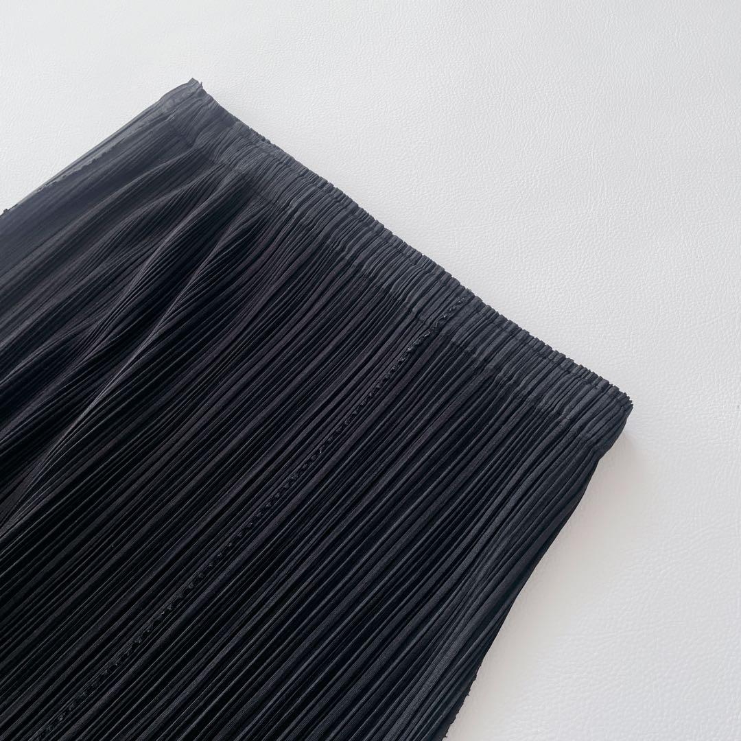 美品✨PLEATS PLEASE プリーツプリーズ フレアスカート　ロング　黒