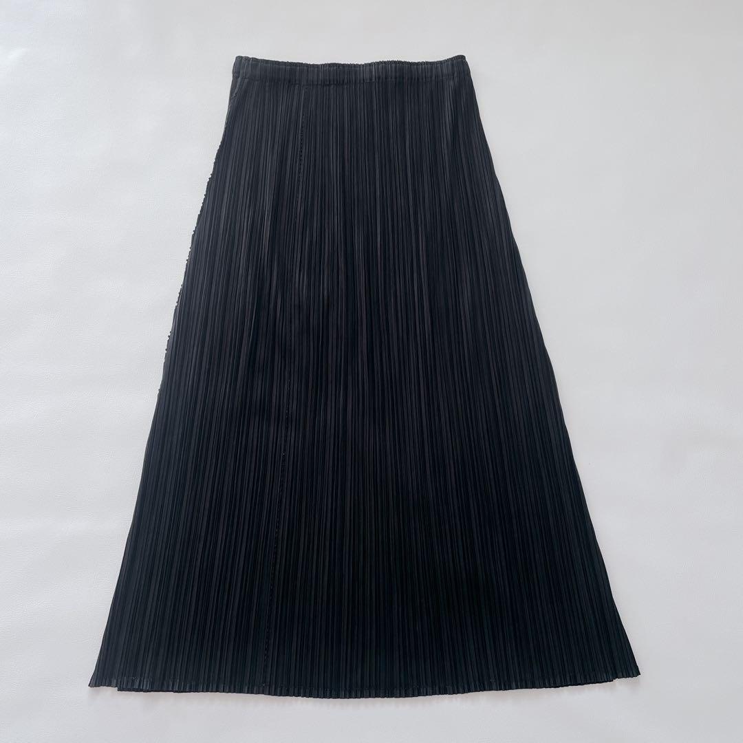 美品✨PLEATS PLEASE プリーツプリーズ フレアスカート　ロング　黒